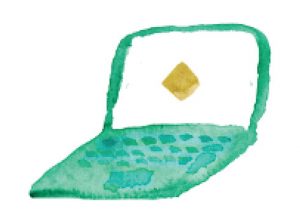 Aquarelle d'un ordinateur Colors of Tea