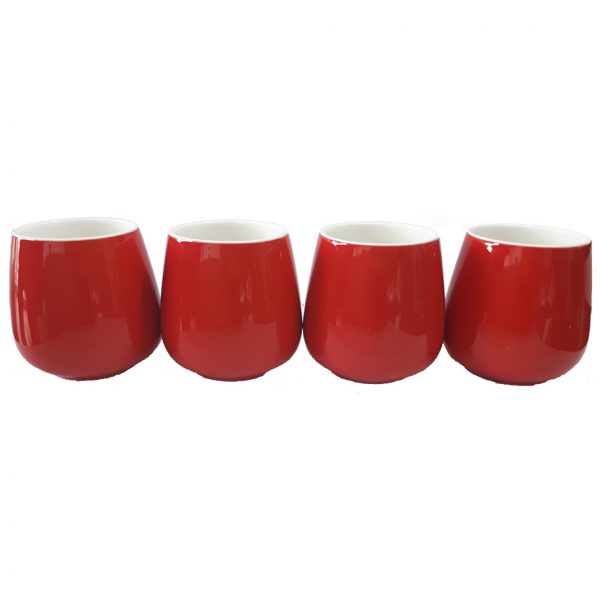 4 tasses rouge assorties colors of tea