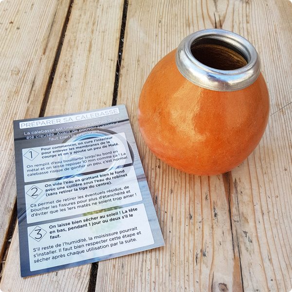 calebasse naturelle aux bords en inox et sa fiche de préparation